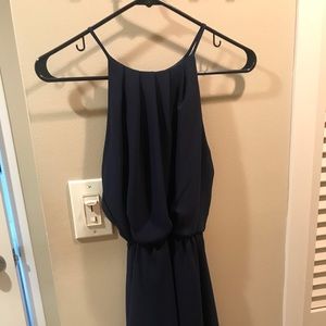 Flouncy navy chiffon dress